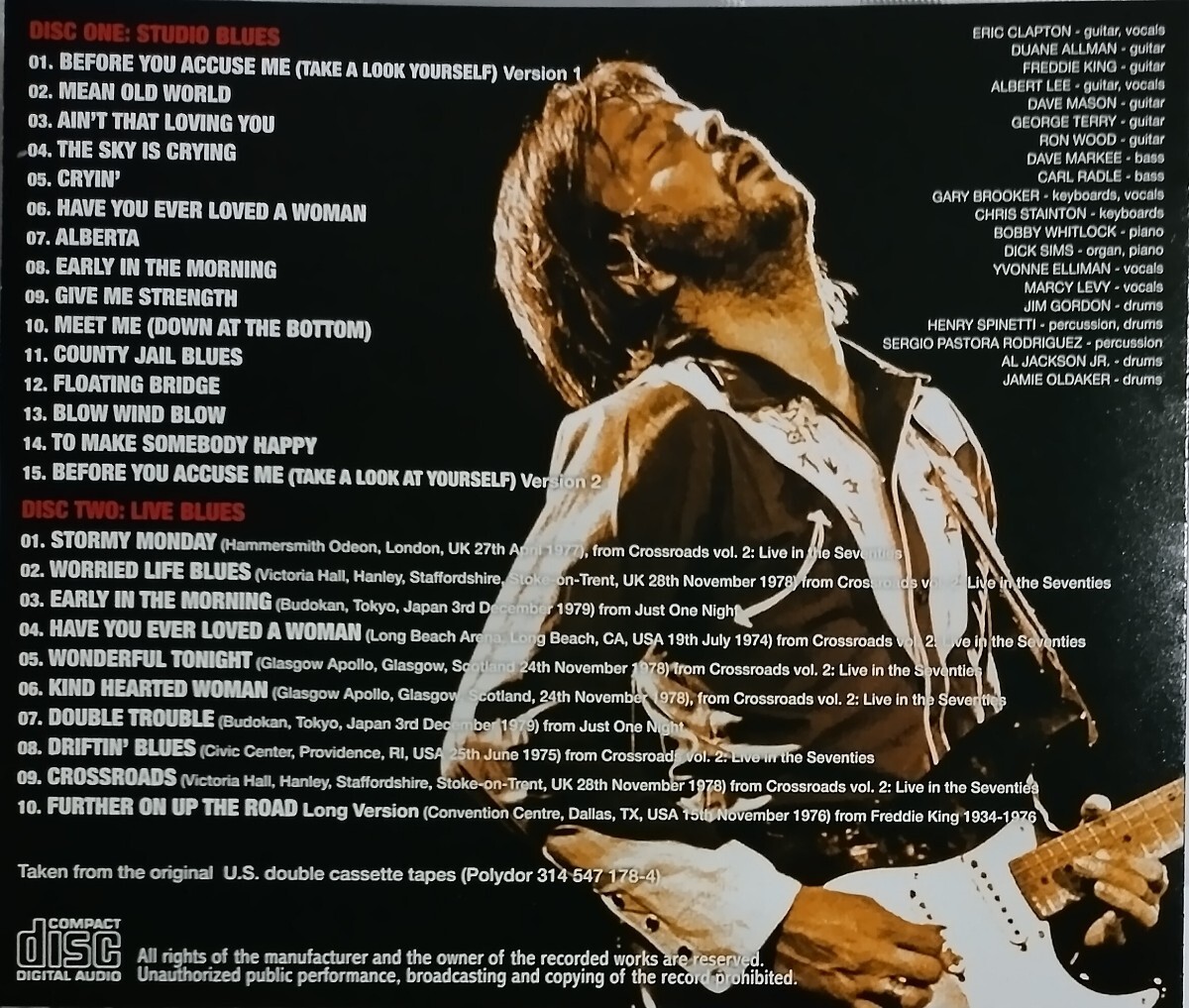 【送料ゼロ】Eric Clapton Blues U.S.Original Cassette Tapes Duane Allman エリック・クラプトン _画像3