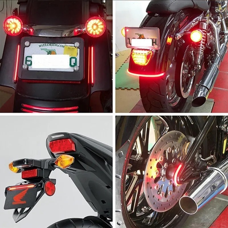 バイク テールランプ LED ブレーキランプ ウインカー テープ 防水 汎用 NINJA LEDランプの画像2