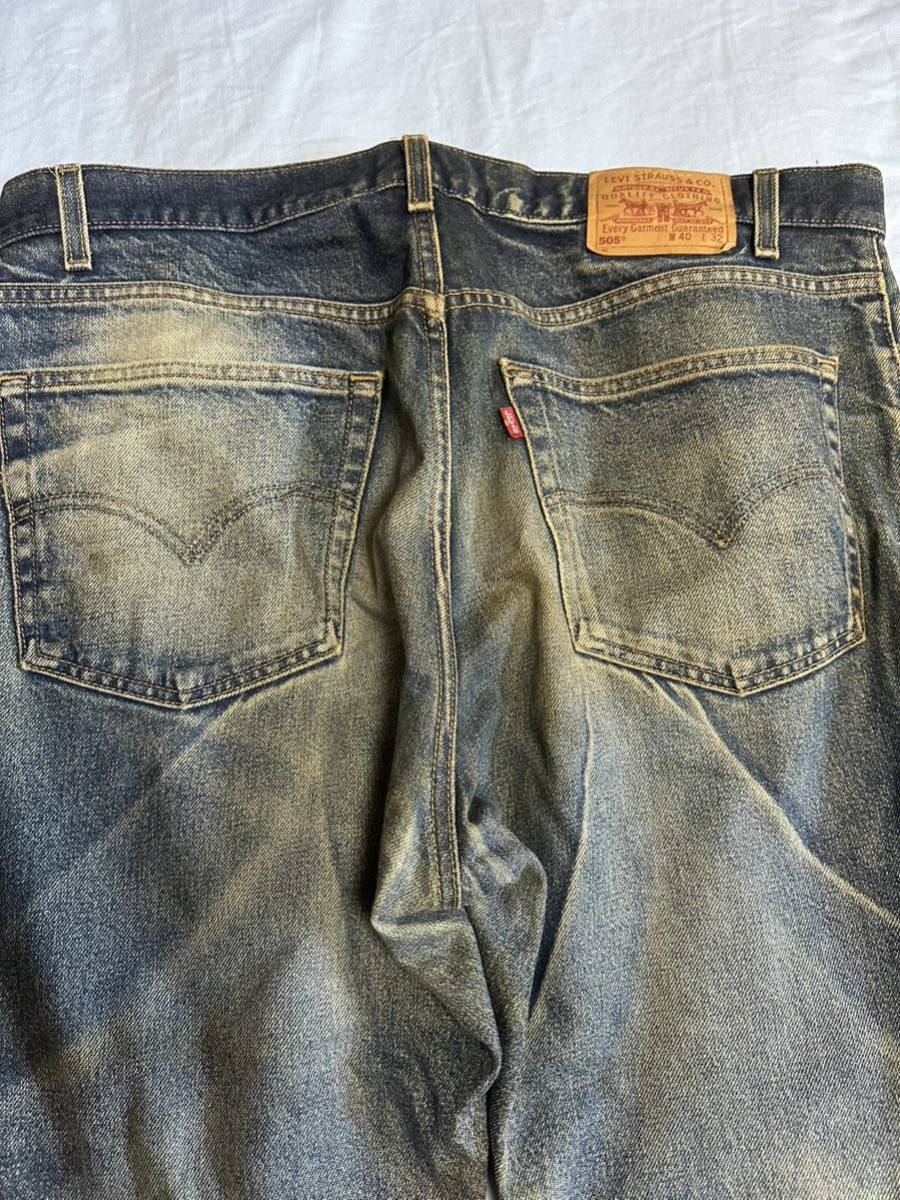 LEVIS リーバイス 505 W40 L32 USA製 デニムパンツ ジーンズ アメリカ 希少ビッグサイズ 色合い 色褪せ ヒゲ 最高 _画像5