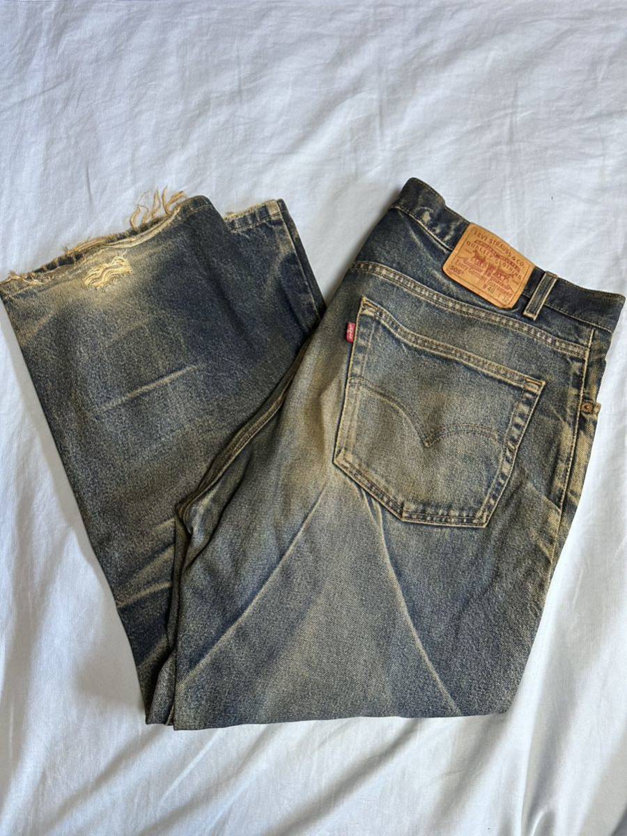 LEVIS リーバイス 505 W40 L32 USA製 デニムパンツ ジーンズ アメリカ 希少ビッグサイズ 色合い 色褪せ ヒゲ 最高 _画像1