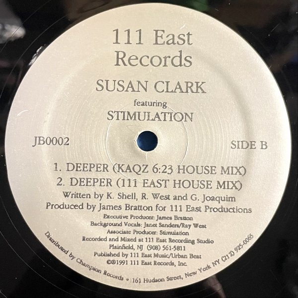 【HOUSE】Susan Clark - Deeper / 111 East Records JB0002 / VINYL 12 / US_画像2