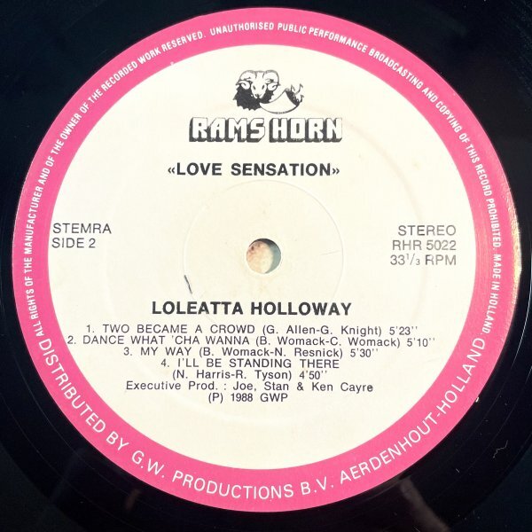 【DISCO】【SOUL】Loleatta Holloway - Love Sensation / Rams Horn RHR 5022 / VINYL LP / Netherlands_画像4