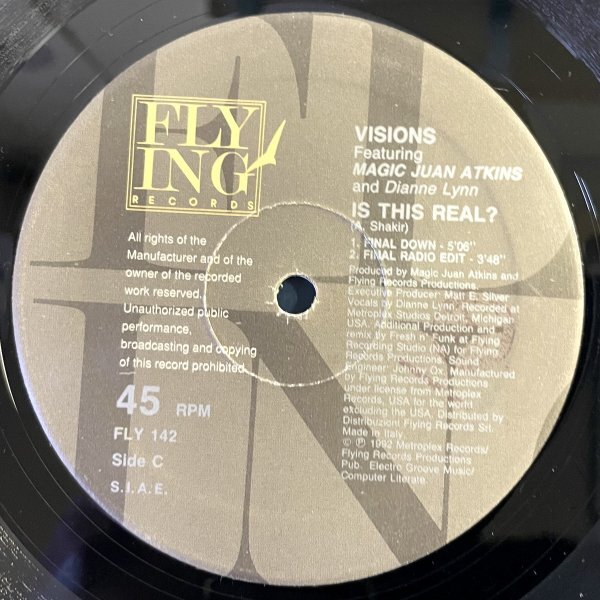 【HOUSE】【TECHNO】Visions - Is This Real? / Flying Records FLY 142 / 2×VINYL 12 / Italy / Juan Atkins_画像5