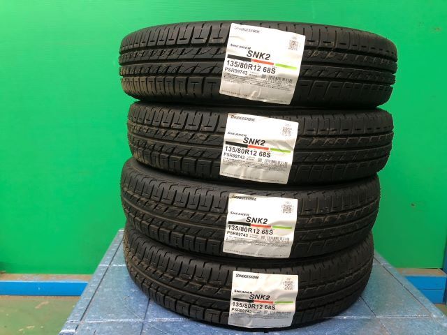 新品 夏タイヤ 4本 135/80R12 68S ブリヂストン BRIDGESTONE Sneaker2_画像1