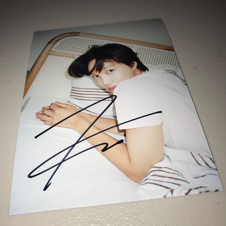  kai (EXO)* steel photograph (2L size )* autograph autograph ①