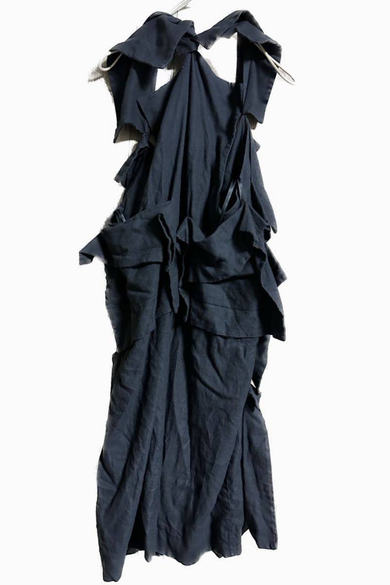 rare '00s hussein chalayan many pocket dress Archive Y2K フセインチャラヤン メニーポケット ドレス ミニ ワンピース 黒 アーカイブ_画像2