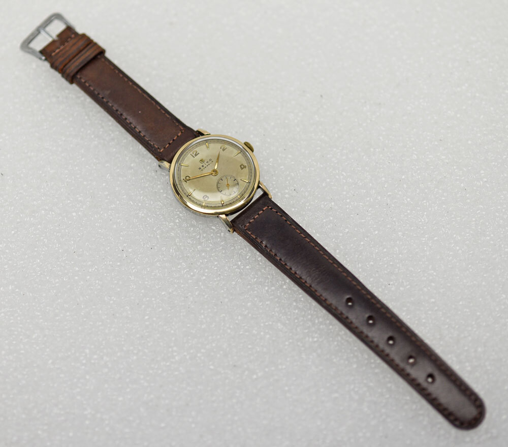 1947-48年頃～ Sマース セイコー スモールセコンド 14金張りトップ 15石豪華版 新10型 精工舎 手巻き 腕時計 アンティーク_画像8