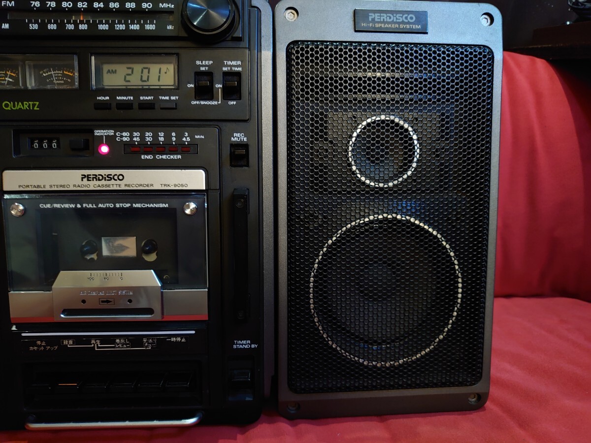 【HITACHI】TRK-9050 PERDISCO ラジカセ Vintage RADIO CASSETTE RECORDER 日立 レトロ ラジオ カセット レコーダー _画像6