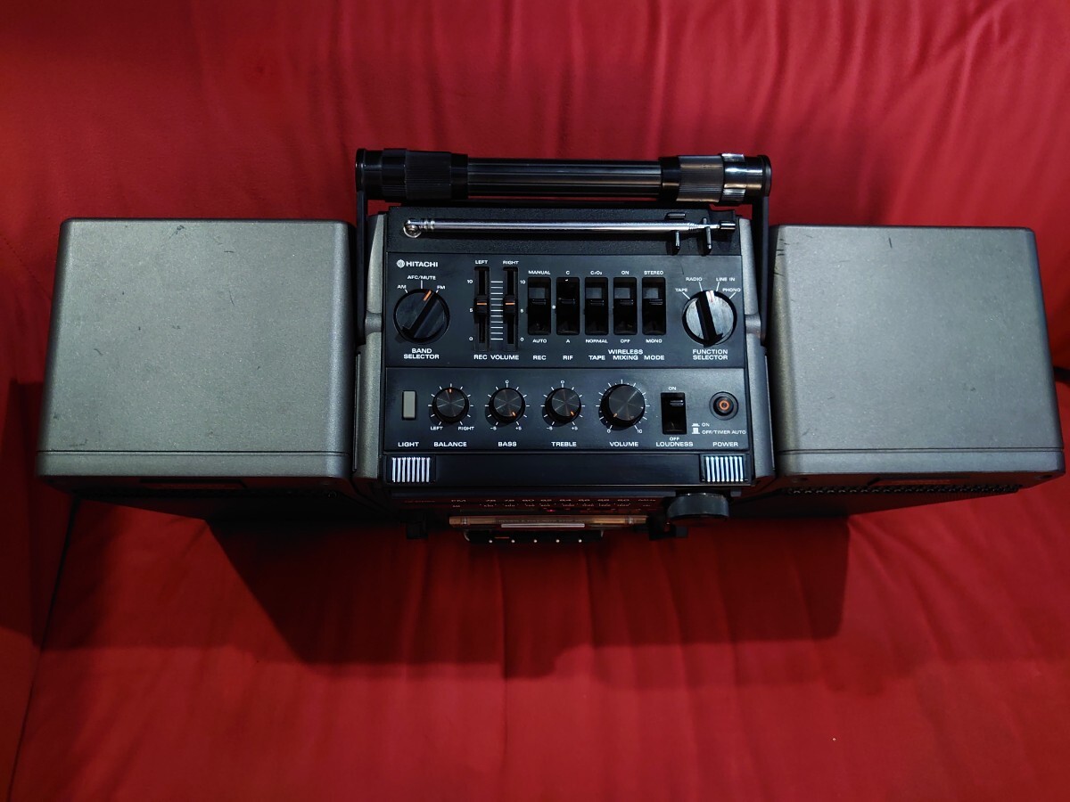 【HITACHI】TRK-9050 PERDISCO ラジカセ Vintage RADIO CASSETTE RECORDER 日立 レトロ ラジオ カセット レコーダー _画像8