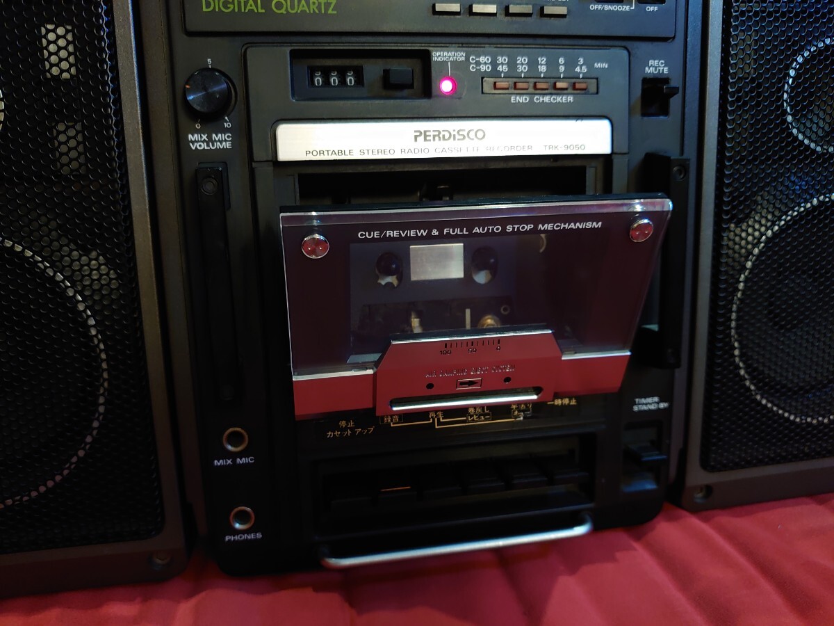 【HITACHI】TRK-9050 PERDISCO ラジカセ Vintage RADIO CASSETTE RECORDER 日立 レトロ ラジオ カセット レコーダー _画像5