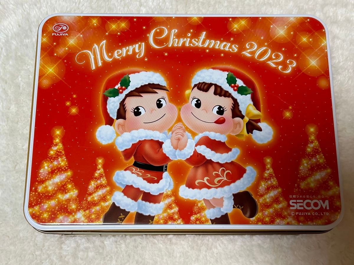 【非売品】SECOM × ペコちゃん　クリスマス　缶　2023年　不二家　セコム