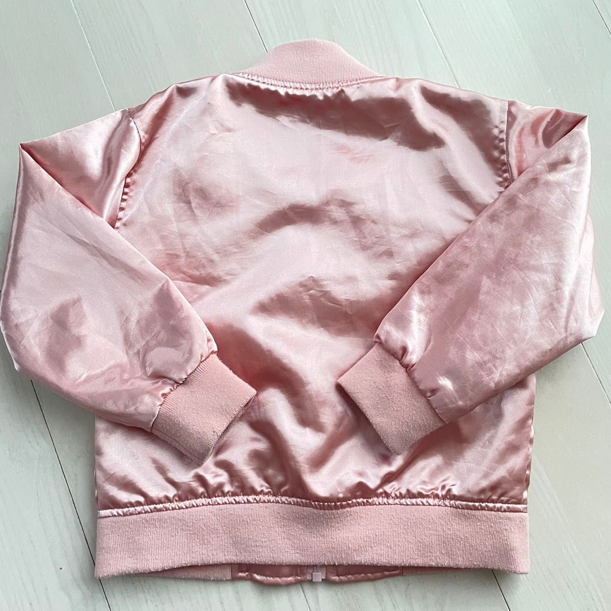 ジャケット 刺繍 ブルゾン ピンク　スカジャン　虎　薔薇　110 女の子　春、秋用　アウター