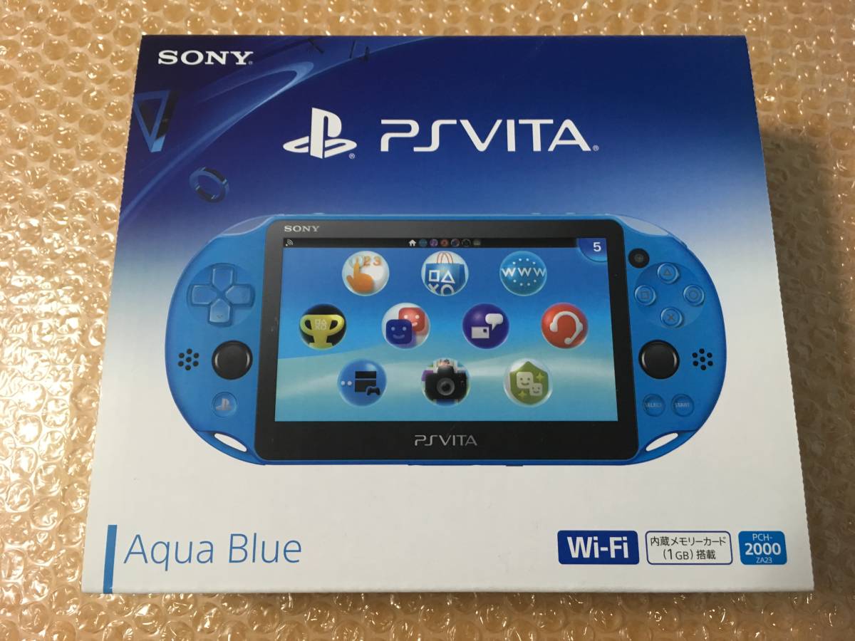  new goods unopened PlayStation Vita Wi-Fi model aqua * blue (PCH-2000ZA23) /PS Vita body PlayStation Vita Sony production shipping end 
