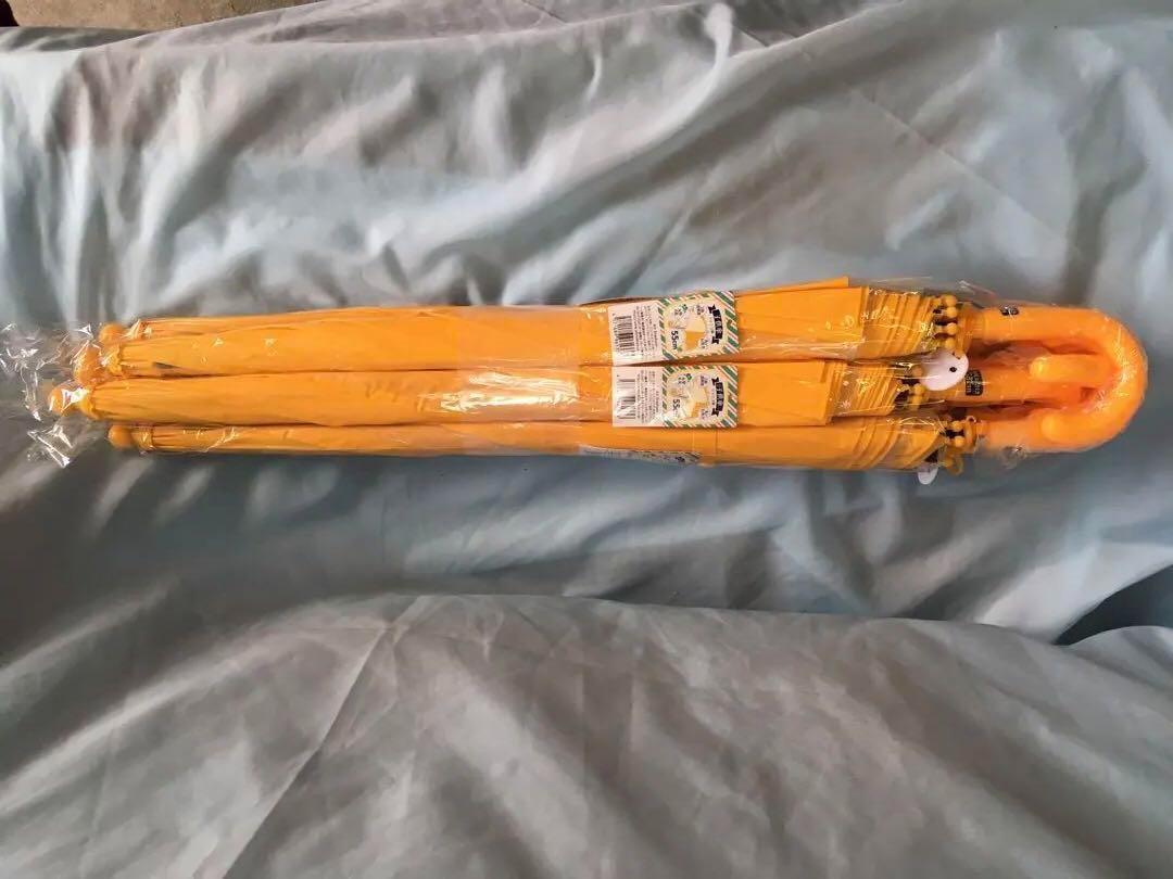 3本セット　学童傘　子供傘　ジャンプ傘　黄色　窓付　55cm 　新品未使用_画像1