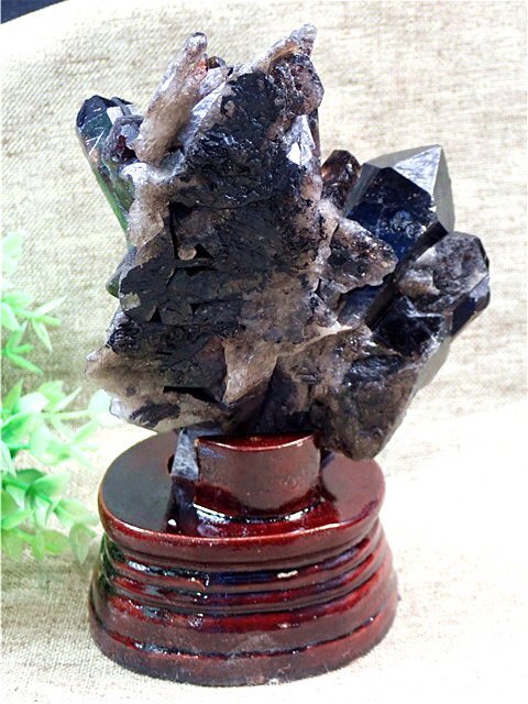 AAA級【魔除け】◆天然モリオン(黒水晶）クラスター178C6-60C125b_画像3