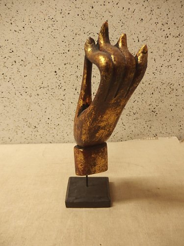 0240308s[ wooden? hand objet d'art ornament Buddhism? gold group ]H37cm degree / hand made miscellaneous goods / secondhand goods / sculpture?