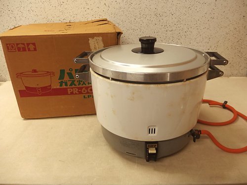 0240321k【サイズB】パロマ ガス炊飯器 PR-6CS LPガス用/３升炊き/６リットル/中古品_画像1
