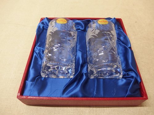 0340124w【Royal Brierley CRYSTAL タンブラー グラス ２客】 中古品/箱入の画像2