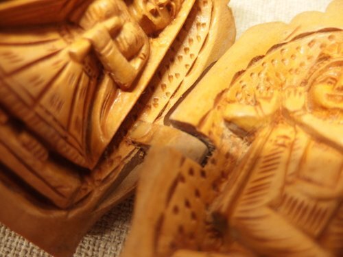 0340108a【インド製 木彫り 手型の置物 祈り手/仏像/拝み】H8cm程度/カダムウッド/H8cm程度/中古品_画像8