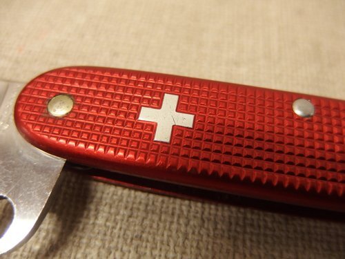 0340286a【メ便】VICTORINOX マルチツールナイフ 中古品 ビクトリノックス スイス ROSTFREI/実用性未確認/全長9.2cm程度（閉じた状態）の画像3