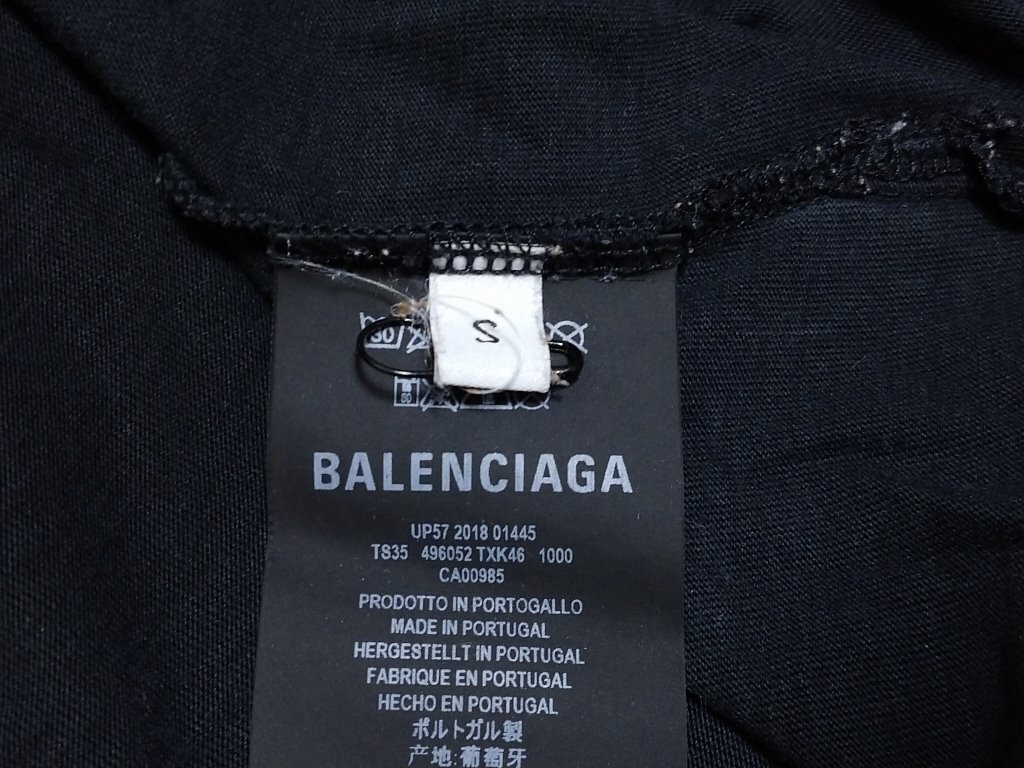 バレンシアガ BALENCIAGA Tシャツ トップス 黒 S UP57 2018 01445 ZAOZIZKY_画像9