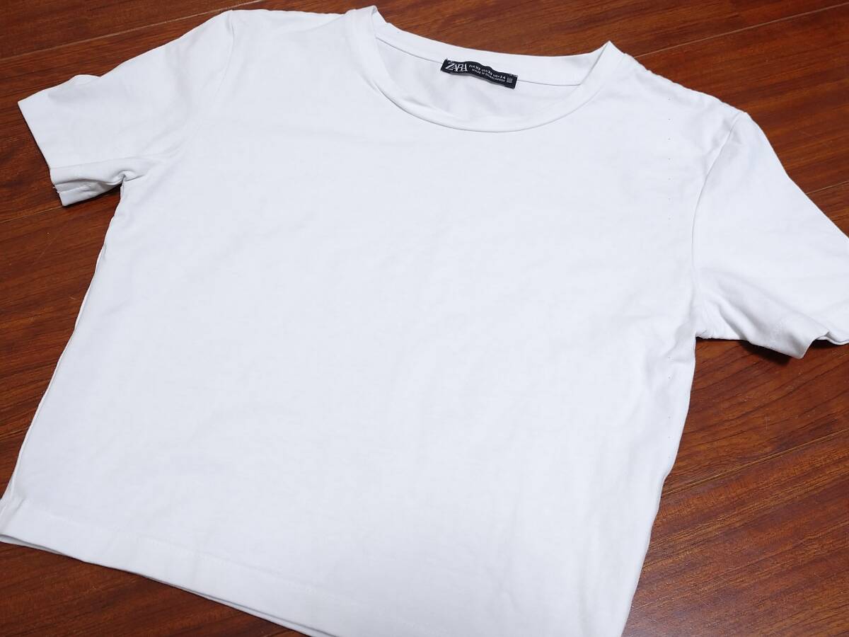 ザラ ZARA Tシャツ トップス レディース 白 XS ZAOZIZKY_画像5