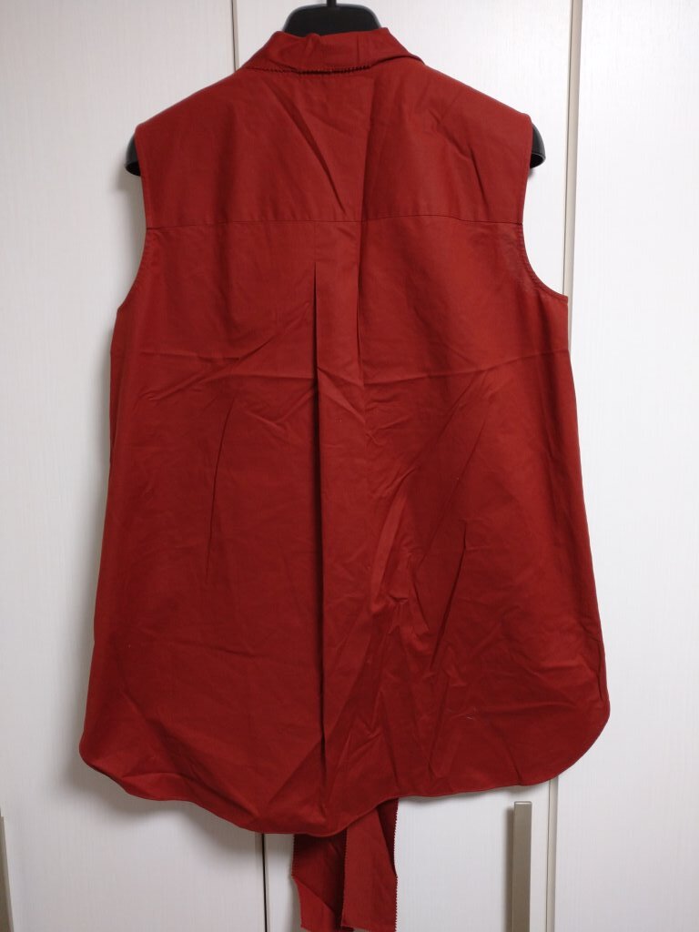  paul (pole) kaPAULE KA no sleeve blouse red tea S 717EAE ZAOZIZTD