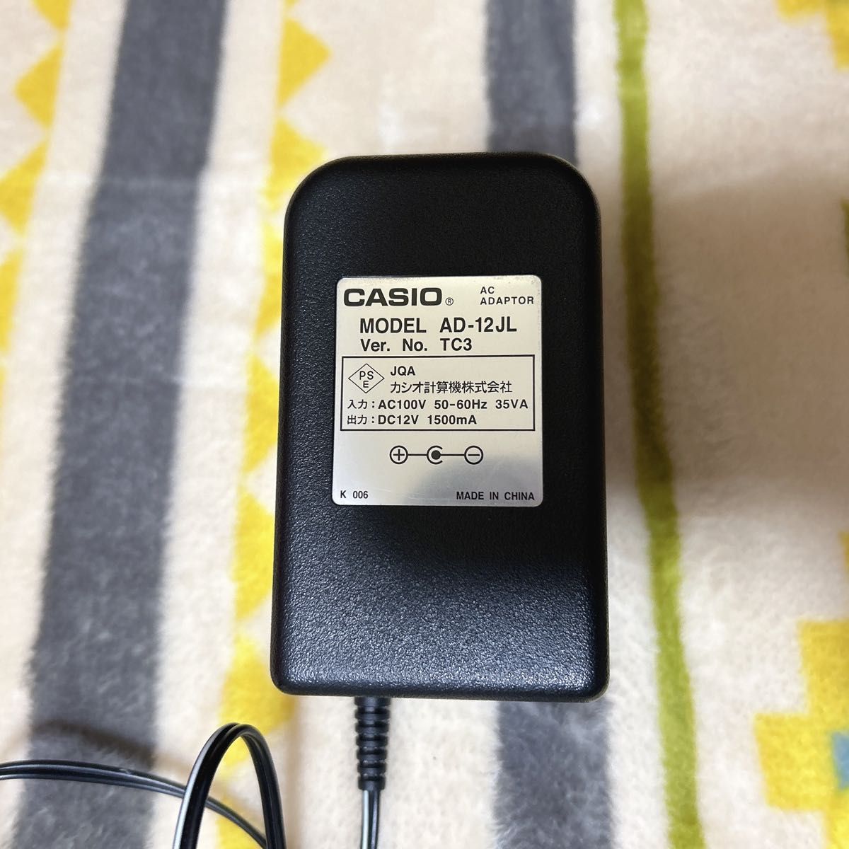 純正品　CASIO カシオ ACアダプター　AD-12JL 電子ピアノ用