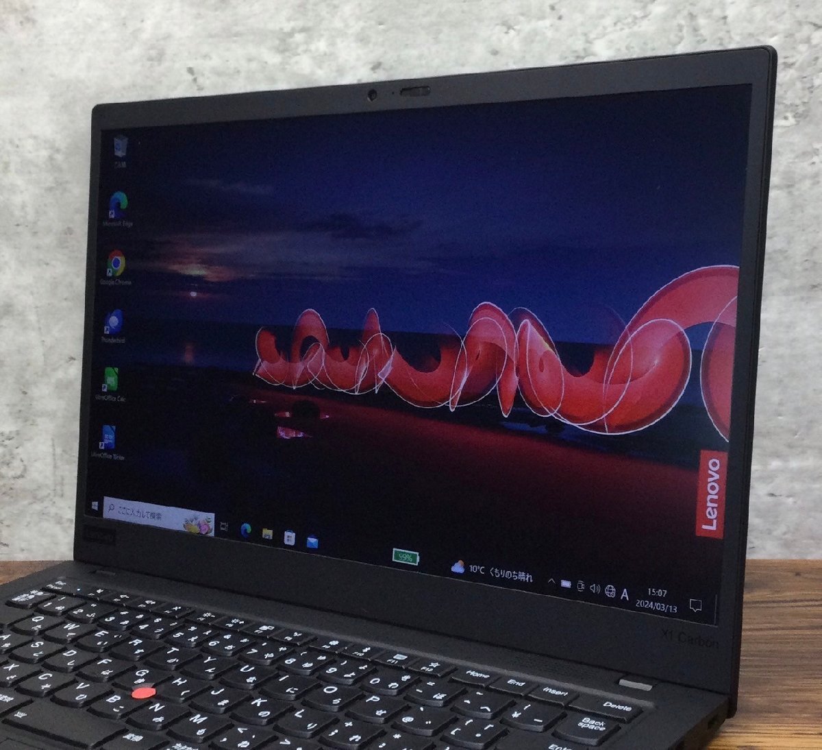 1円～ ●LENOVO ThinkPad X1 Carbon 7th Gen / Core i5 8265U (1.60GHz) / メモリ 8GB / NVMe SSD 256GB / 14型 フルHD / Win10 Pro 64bit_画像3