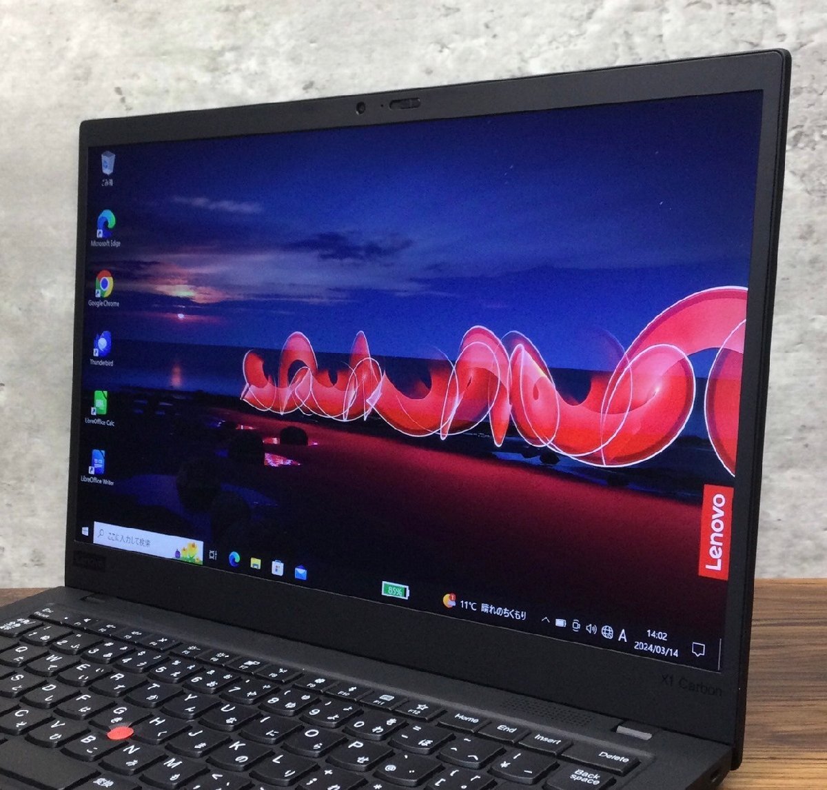 1円～ ●LENOVO ThinkPad X1 Carbon 7th Gen / Core i5 8265U (1.60GHz) / メモリ 8GB / NVMe SSD 256GB / 14型 フルHD / Win10 Pro 64bit_画像3