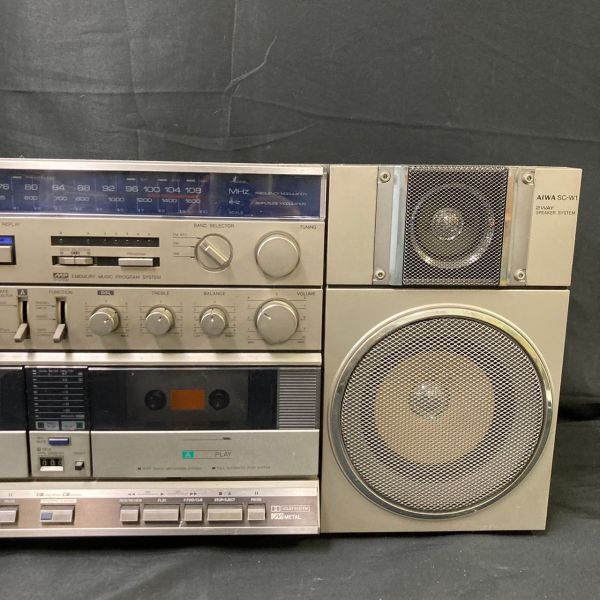 DCe410Y12 AIWA アイワ CA-W1 ラジカセ カセットデッキ オーディオ機器 当時物の画像3