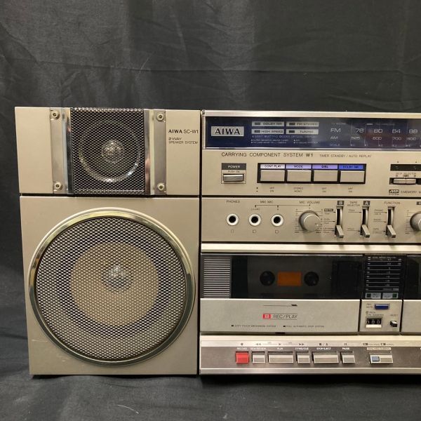 DCe410Y12 AIWA アイワ CA-W1 ラジカセ カセットデッキ オーディオ機器 当時物の画像2