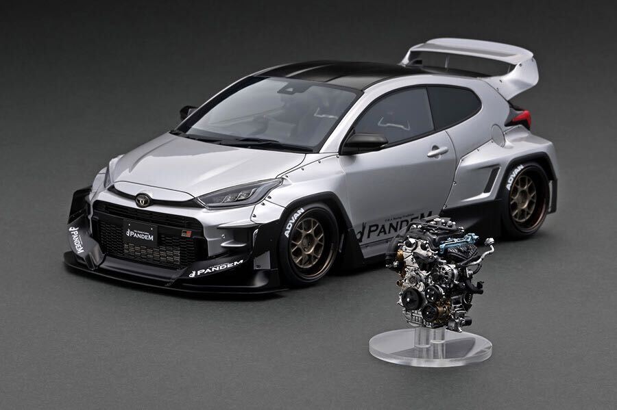 web限定60台 ignition Model 1/18 イグニッションモデル IG2904 1/18 PANDEM GR YARIS 4BA エンジン付 GRヤリス Silver パンデム シルバー_画像1