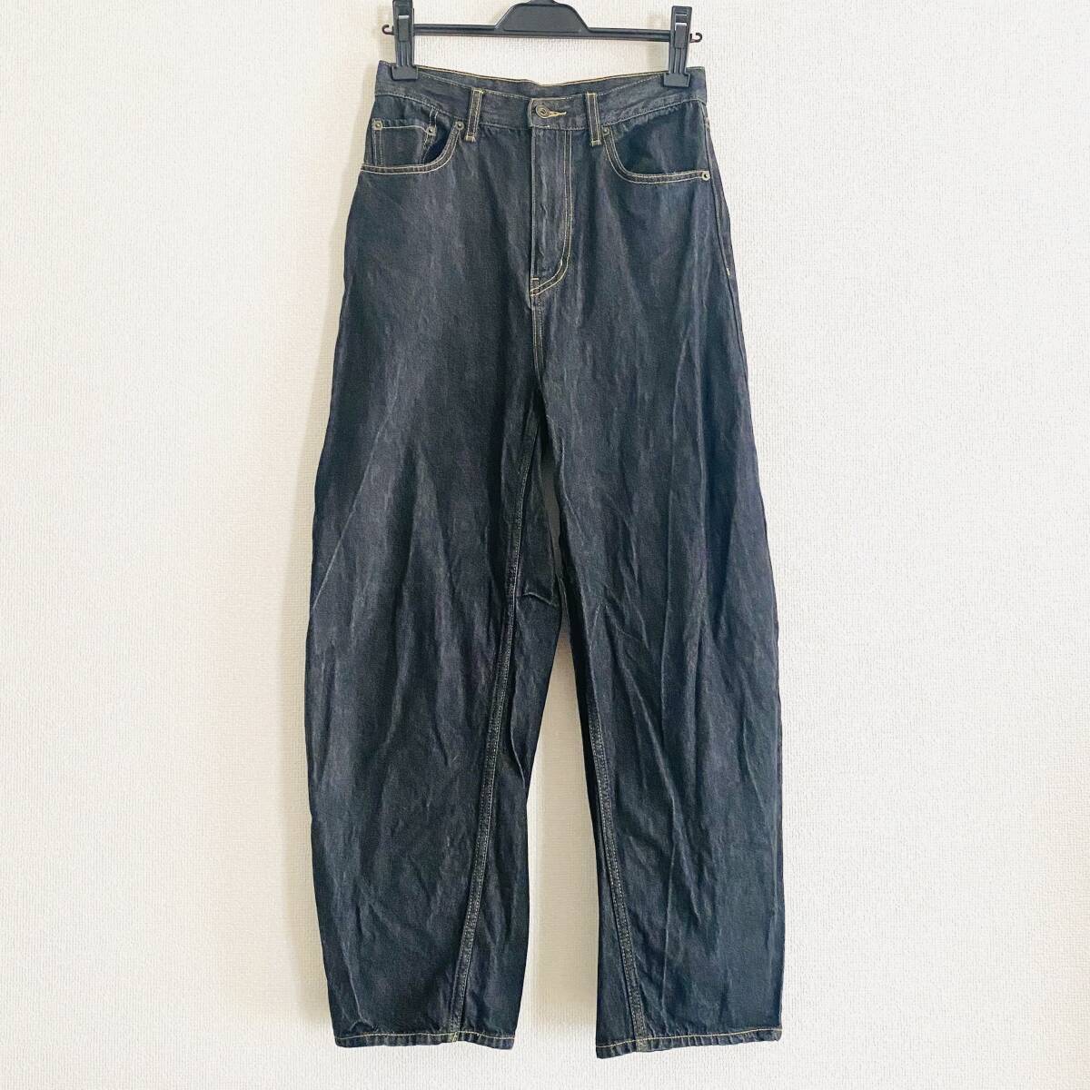 【美中古】DOUDOU ドゥドゥ カーヴィーデニム Black 38 ジーンズ パル denim jeans ブラック_画像1