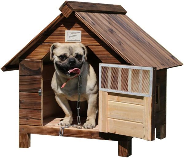 新品 防風 防雨 犬小屋 屋外 XXLサイズ（110×80×100） サーモウッド製 ドッグハウス 窓付き 風通し ペットハウス 大型犬 キャットハウス_画像1