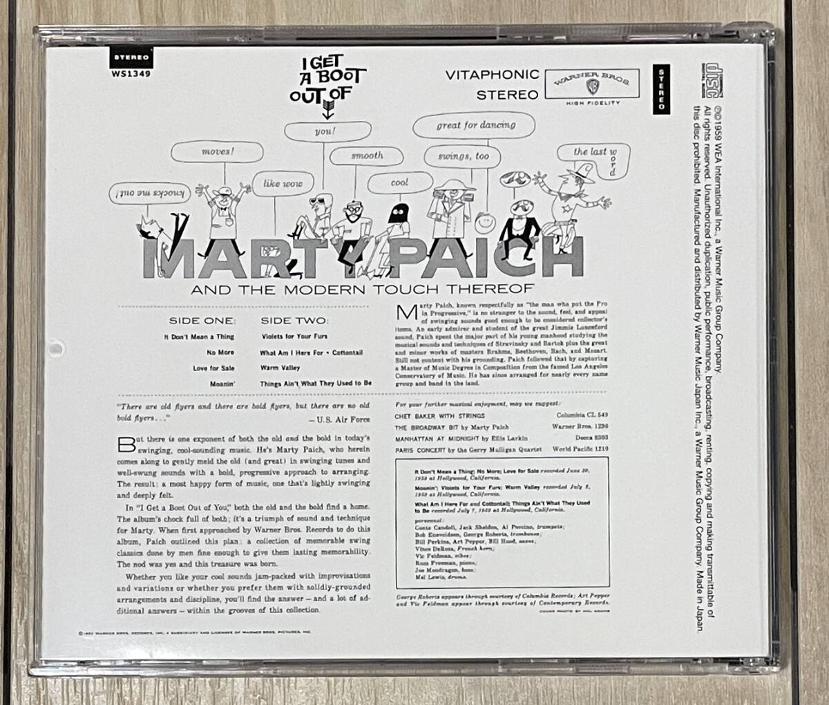 【CD】Marty Paich マーティ・ペイチ / I get a boot out of you_画像2