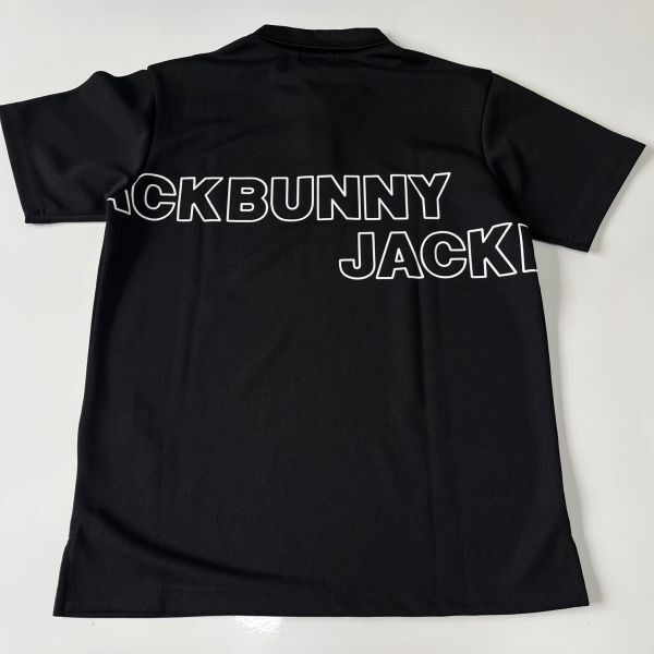 Jack Bunny!! ジャックバニーメンズ 半袖 ポロシャツ (ブランドロゴ・ソリッド)BK＜サイズ4＞_画像4