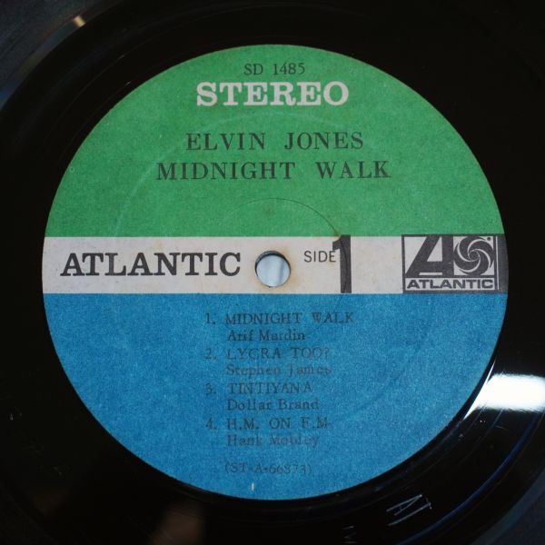 MIDNIGHT WALK / Elvin Jones エルヴィン・ジョーンズ 米ATLANTIC 青緑_画像3