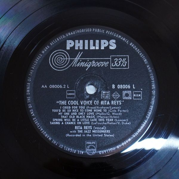 THE COOL VOICE OF RITA REYS 蘭プレス PHILIPS Minigroove Orig._画像3