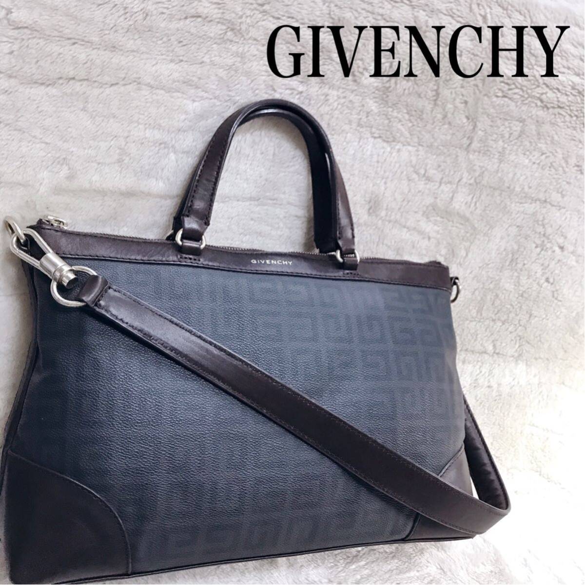 美品 希少 GIVENCHY モノグラム PVC レザー 2way トートバッグ ジバンシー