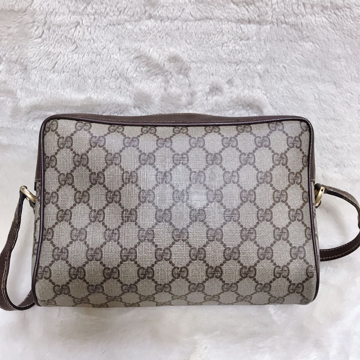 美品 オールドグッチ GUCCI シェリーライン PVC ショルダーバッグ GG