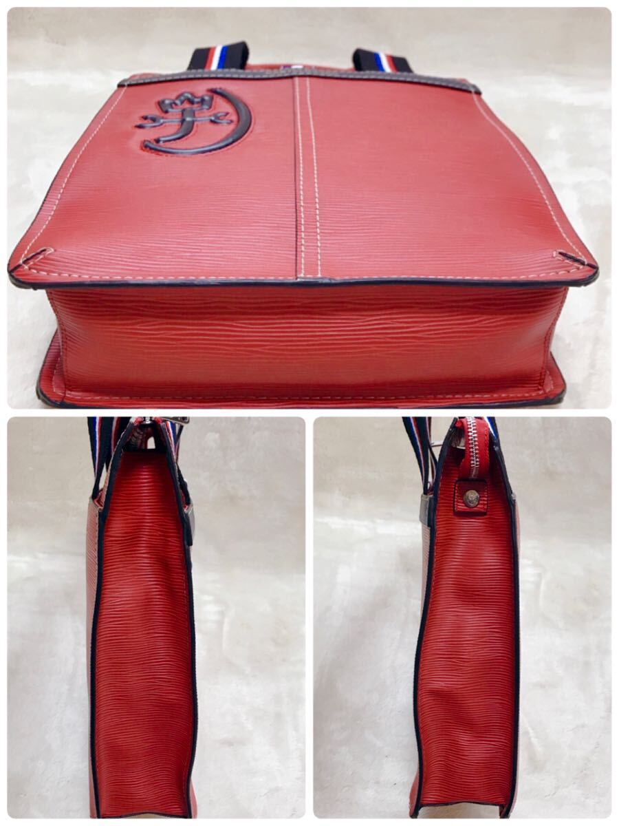 美品 CASTELBAJAC エピレザー トートバッグ ハンドバッグ ロゴ 美品 CASTELBAJAC エピレザー トートバッグ ハンドバッグ ロゴ