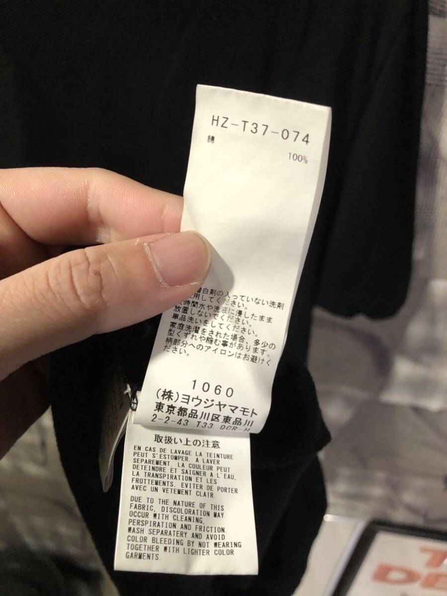 23SS YOHJI YAMAMOTO ヨウジヤマモト 半袖Tシャツ 胸元ロゴ HZ-T37-074 サイズ3 ブラック　FK_画像6