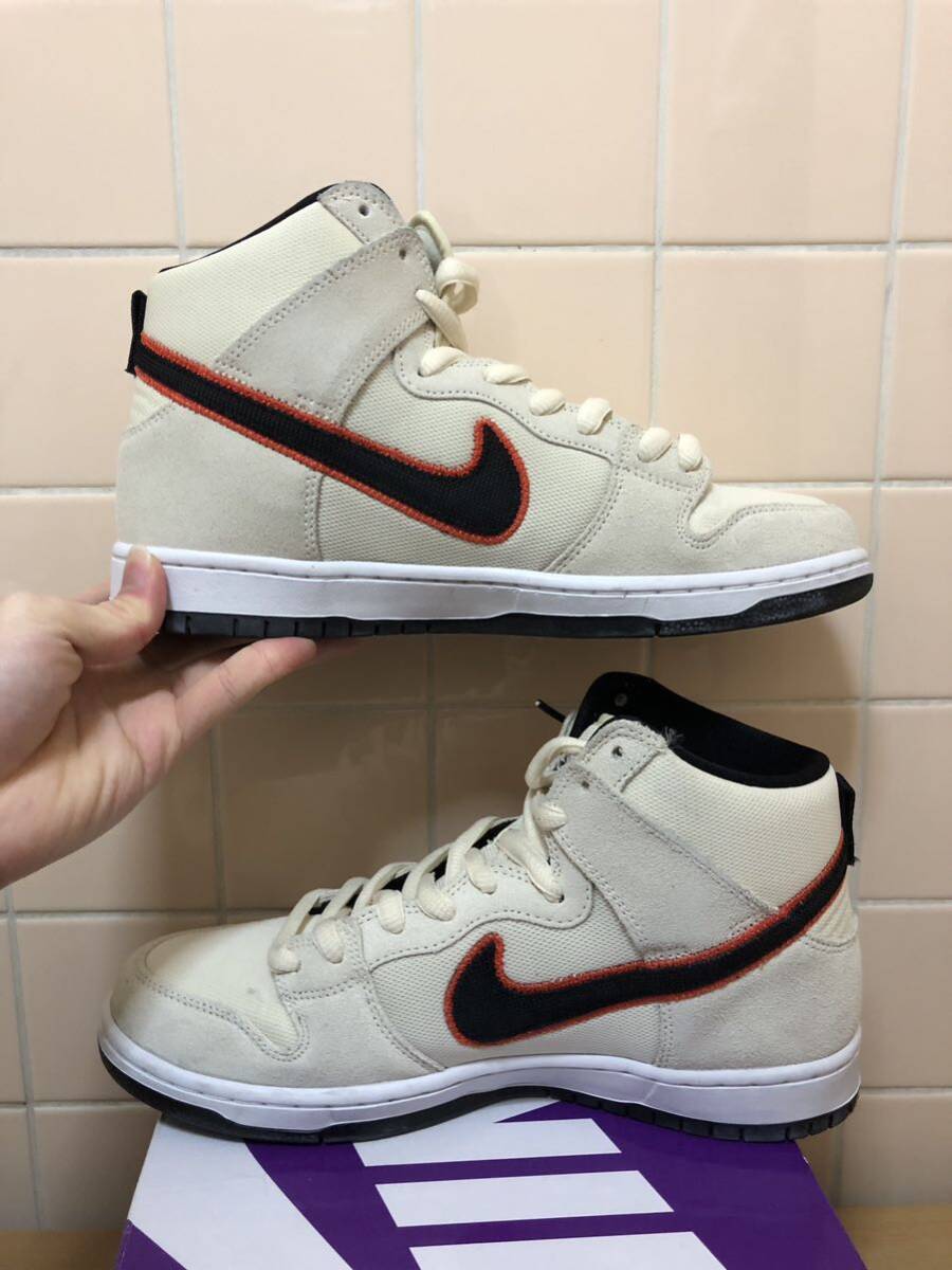 NIKE SB DUNK HIGH PRM ナイキ スケートボーディング ダンク ハイ プロ プレミアム DO9394-100 サイズUS9 27.0cm ベージュ FKの画像2