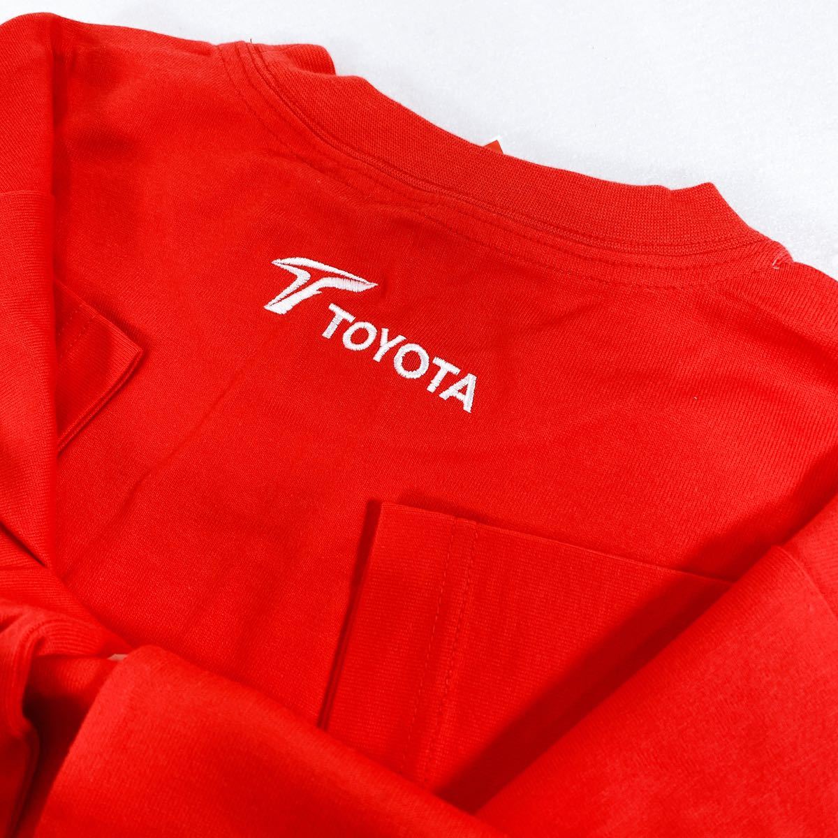 ☆未使用☆ TOYOTA オフィシャルTシャツ 刺繍ワッペン/レッド/Mサイズ_画像3