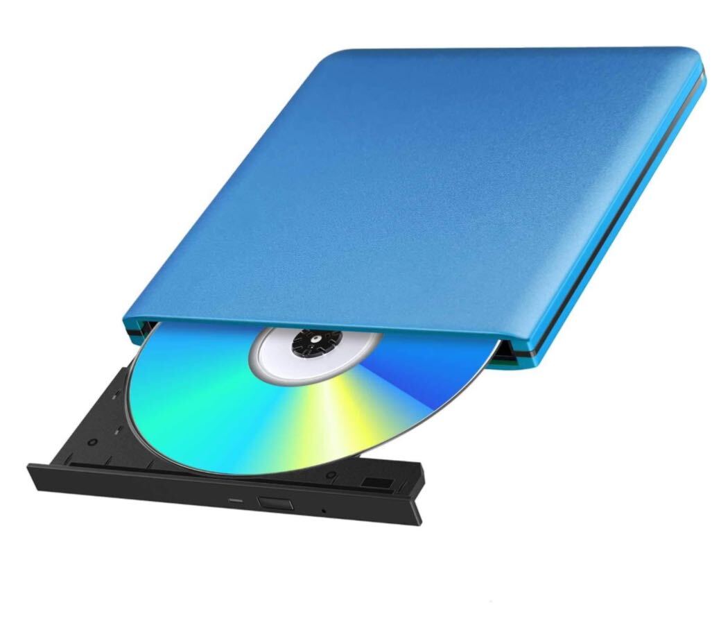 ブルーレイドライブ 外付 USB3.0 bdドライブ Blu-Ray CD/DVD読み込み CD/DVD書き込み可能 BD再生Windows/Mac OS対応 Type-Cアダプター付きの画像1