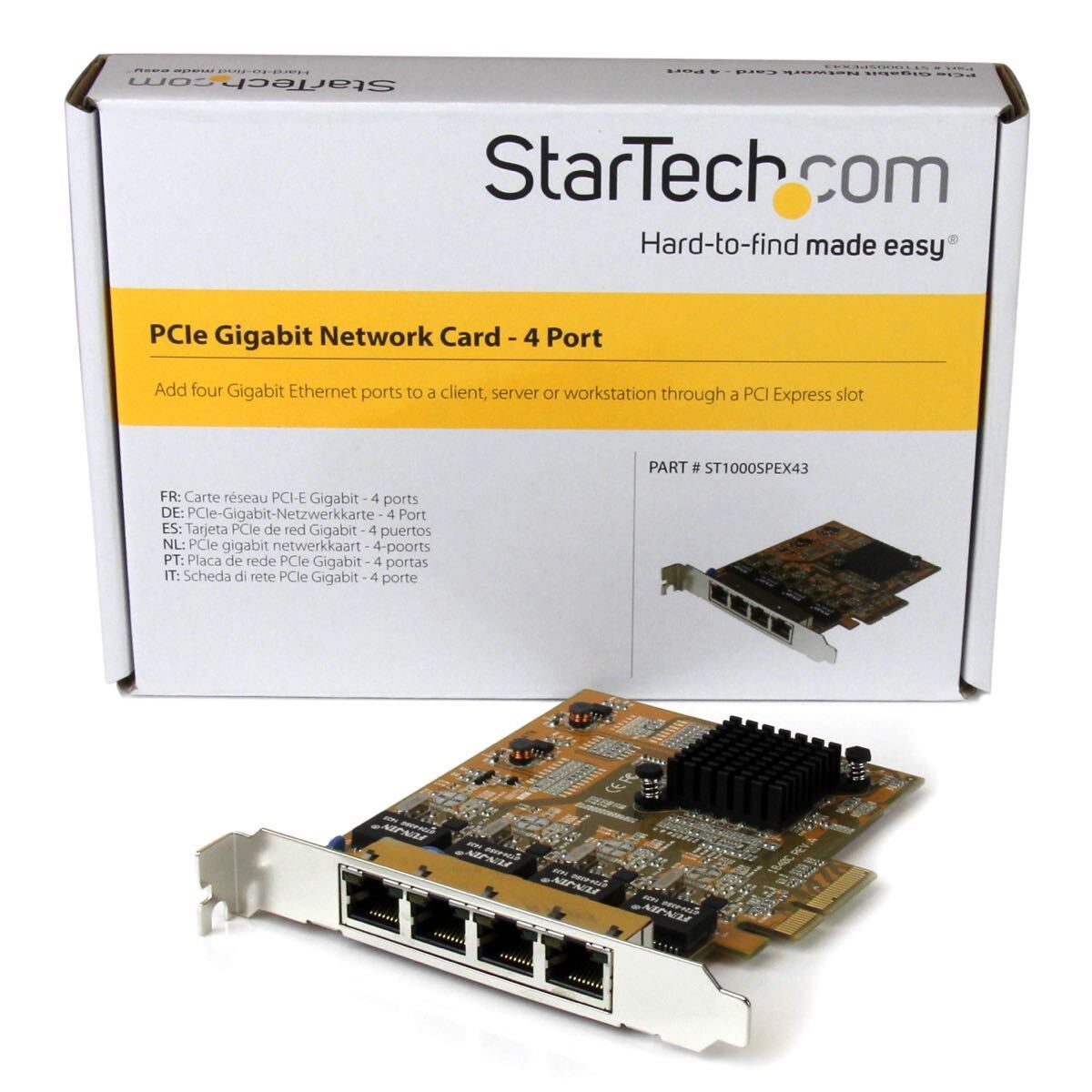 StarTech.com GbE 4ポート増設PCI Express対応ネットワークLANアダプタカード 4x Gigabit Ethernet拡張用PCIe NICカード ST1000SPEX43の画像5