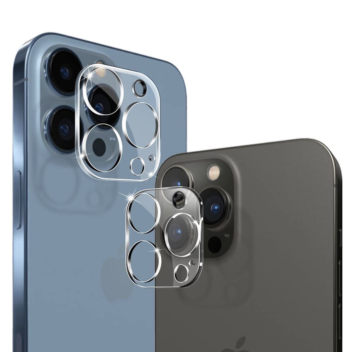 【日本旭硝子素材製】iPhone 13 Pro/iPhone 13 Pro Max 專用 カメラフィルム 3眼レンズ 旭硝子素材製 硬度9H 2.5Dラウンドエッジ の画像1