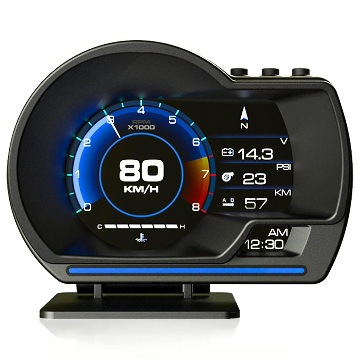 車 自動車 ヘッドアップディスプレイ スピードメータータコメーター GPS+OBD2モード マルチメーター 障害診断 警告機能付き（日本語版）_画像1