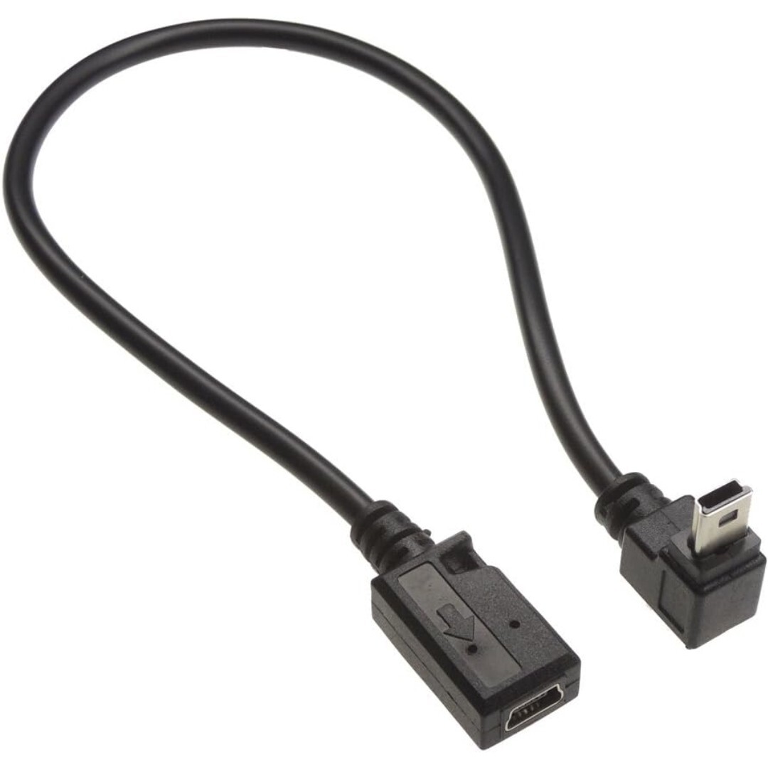 mini USB 延長ケーブル L型 (上向き 27cm)